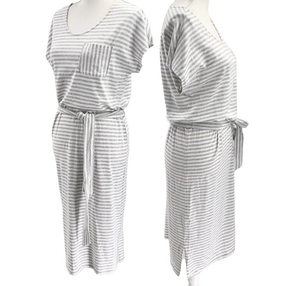 Lands End NEW Womens Size XS Petite Midi Striped Tee Shirt Dress Short Sleeves - Picture 2 of 5